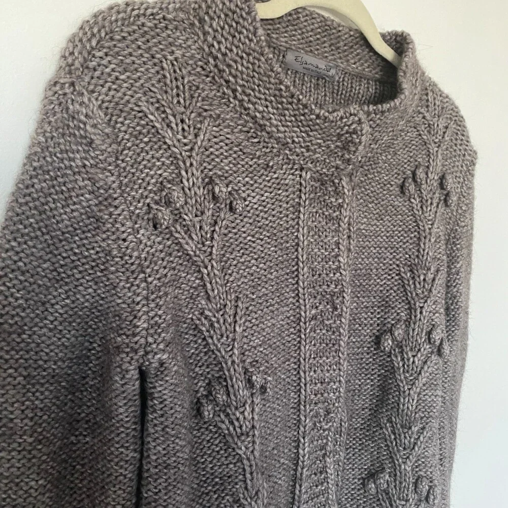 Anthropologie Elsamanda Sweater Brown Long Sleeve Knit Cardigan Sz M - Picture 5 of 12